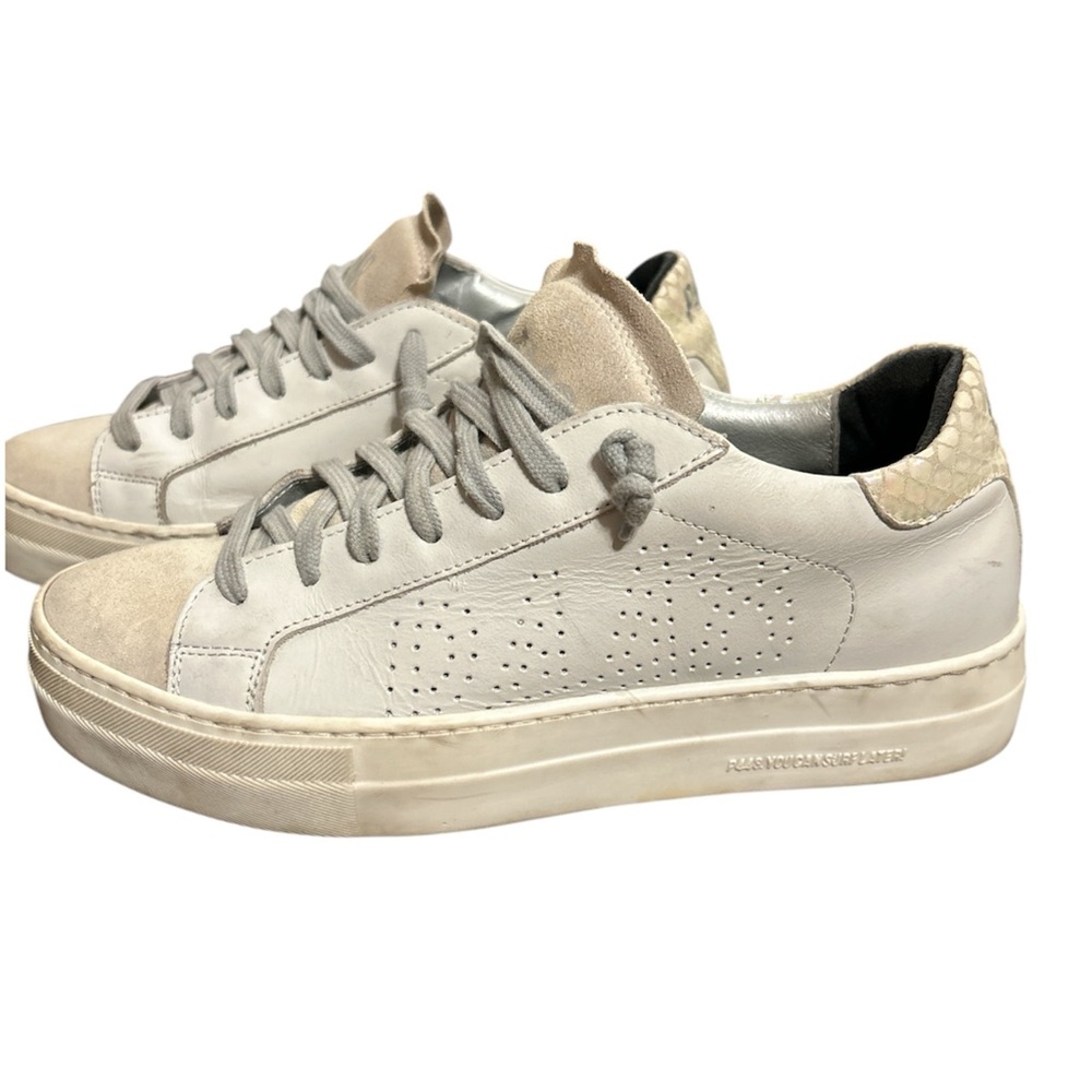 P448 Women's Thea Low Top Leather Lace Up Platform Sneakers Size 39 EU/8.5-9US - Picture 3 of 7